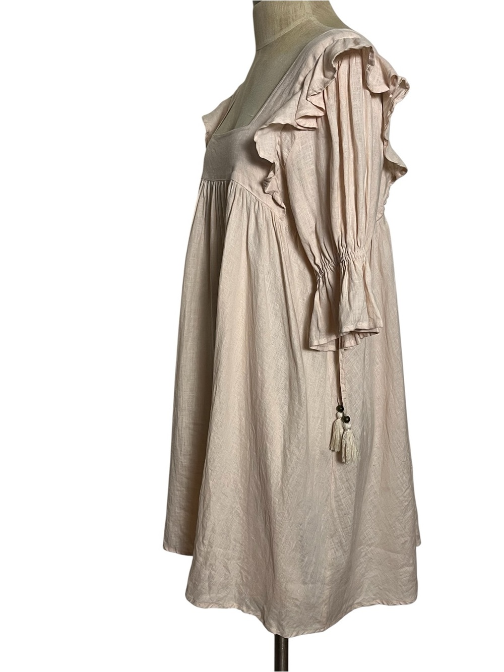 Spell & The Gypsy Collective Mae Linen Ruffle Babydoll Dress S Cottagecore - Picture 8 of 13